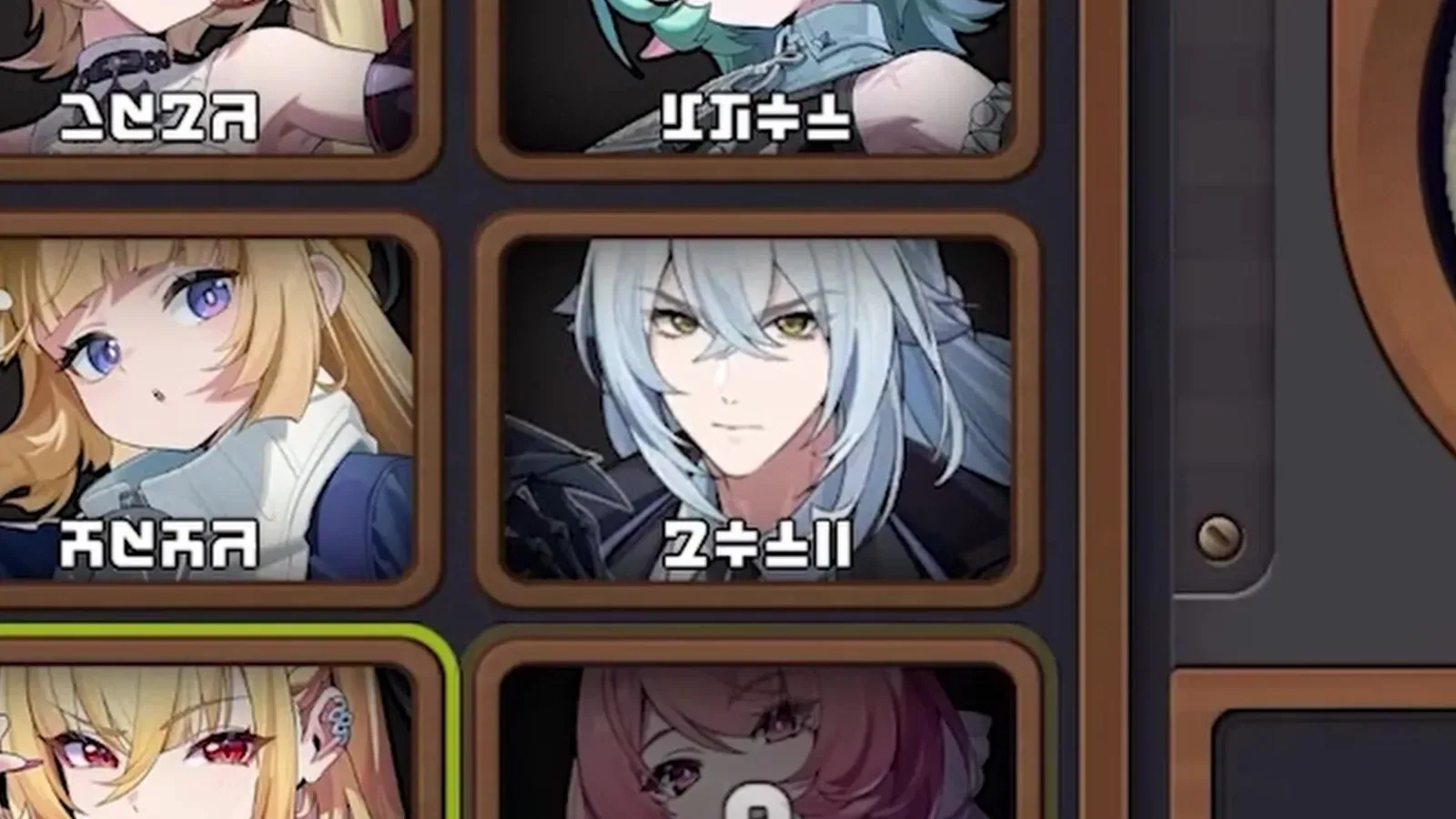 The ZZZ pinball agent selection grid showing a white-haired male agent with yellow eyes among the playable balls, the frame that tipped Severian as an upcoming agent.