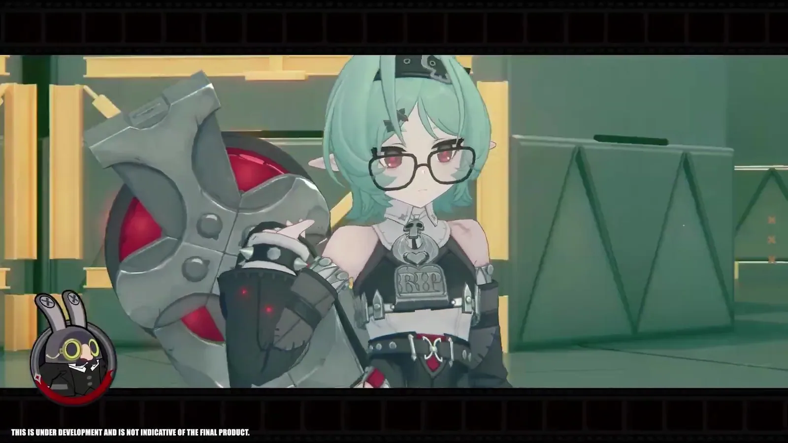 Roxy in ZZZ shouldering her coffin-shaped hammer in close-up, the weapon the first Wind Stun agent uses to summon tornadoes.
