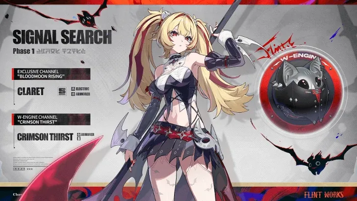 Claret Signal Search banner art from Zenless Zone Zero 3.2 Phase 1 "Bloodmoon Rising"